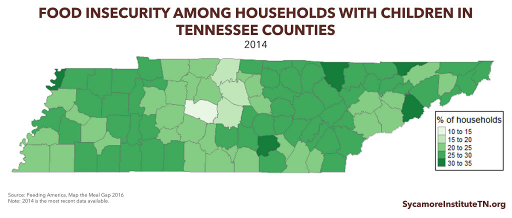 Food Insecurity Among Households with Children in Tennessee Counties