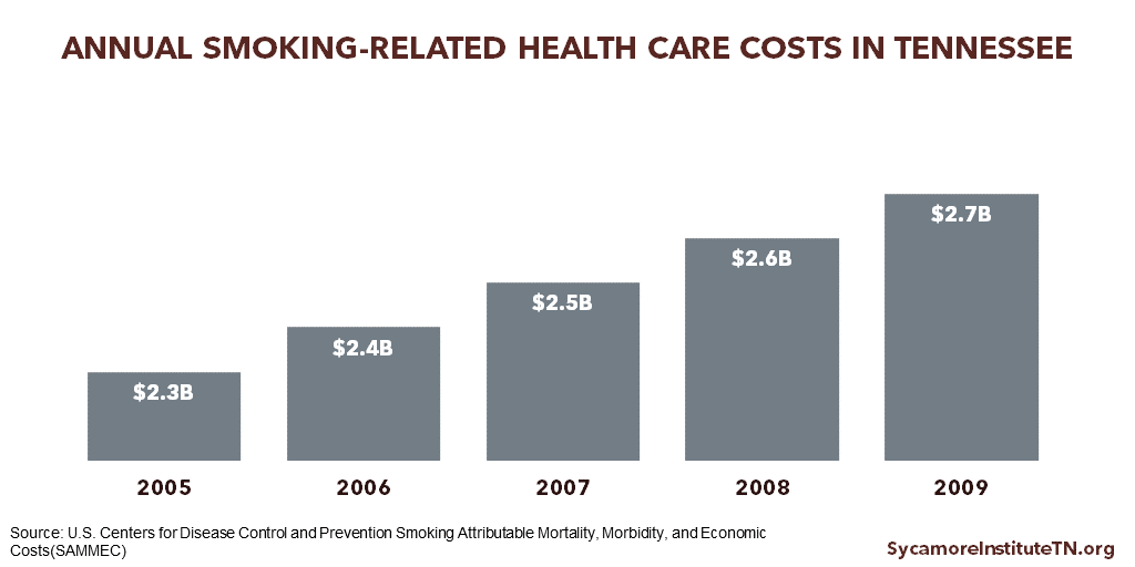 Annual Smoking-Related Health Care Costs in Tennessee (2005-2009)