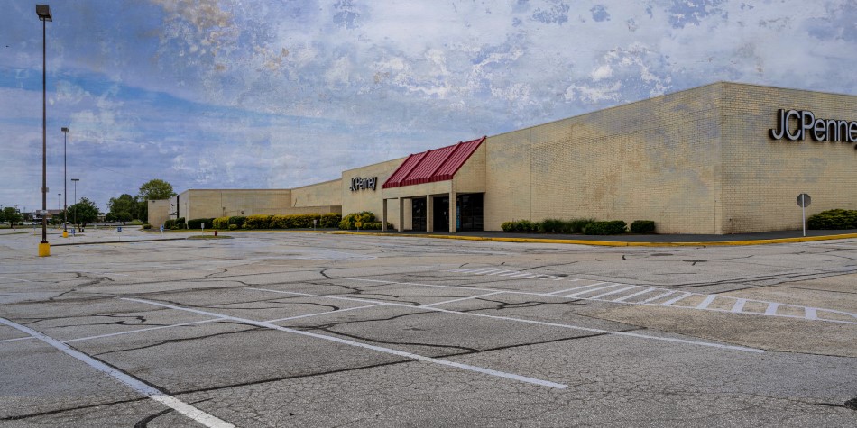 Empty mall parking lot