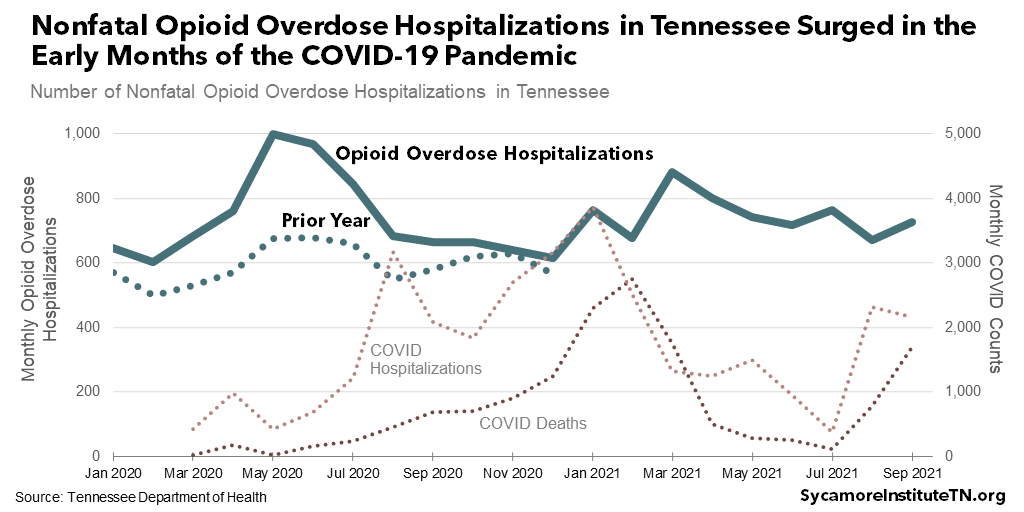 Nonfatal Opioid Overdose Hospitalizations in Tennessee Surged in the Early Months of the COVID-19 Pandemic