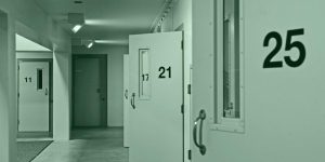 Numbered prison cell doors